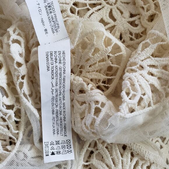 Stunning! Zara Eyelash Lace and Mesh Bohemian Blouse/Top - Picture 9 of 10